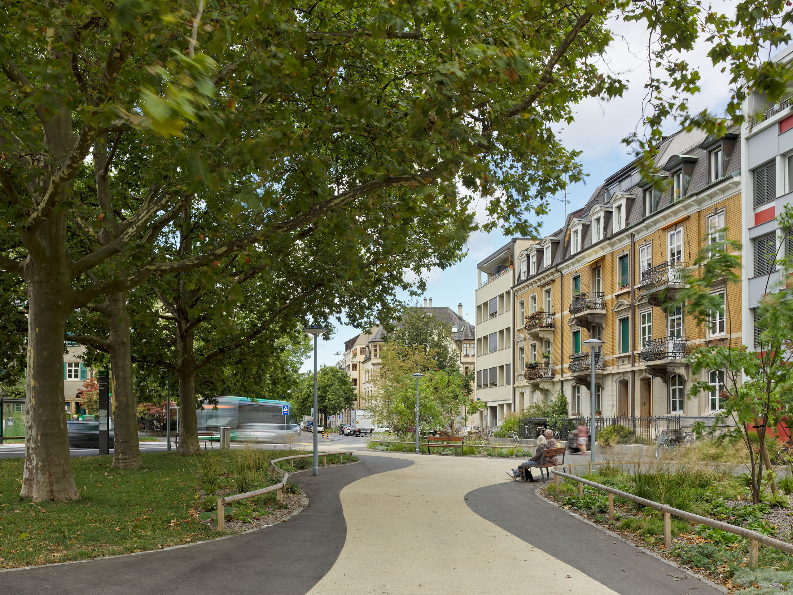 Tiefbauamt Basel · Platzgestaltung Wielandplatz · Aufnahmen 08.2023